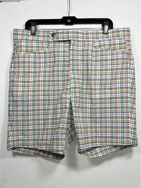 Vintage Divots Golf Shorts Men Size 38 Plaid Preppy Colorful